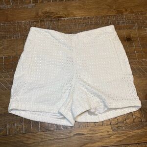 H&M White Eyelet High Waist Shorts